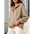 thumbnail image 5 of Women'S Hoodies Fall Fashion Outfits Workout Sweatshirts Y2k Winter Zip Up Jackets Oversized Tops Khaki XXL, 5 of 7