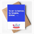 thumbnail image 1 of Quote Divine Forgive Human Error Happy Birthday Greeting Cards Envelopes Blank, 1 of 3