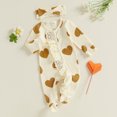 thumbnail image 4 of Okbabeha Okbabeha Newborn Baby Girl Valentine's Day Long Sleeve Footed Romper Solid Jumpsuit with Headband, 4 of 7