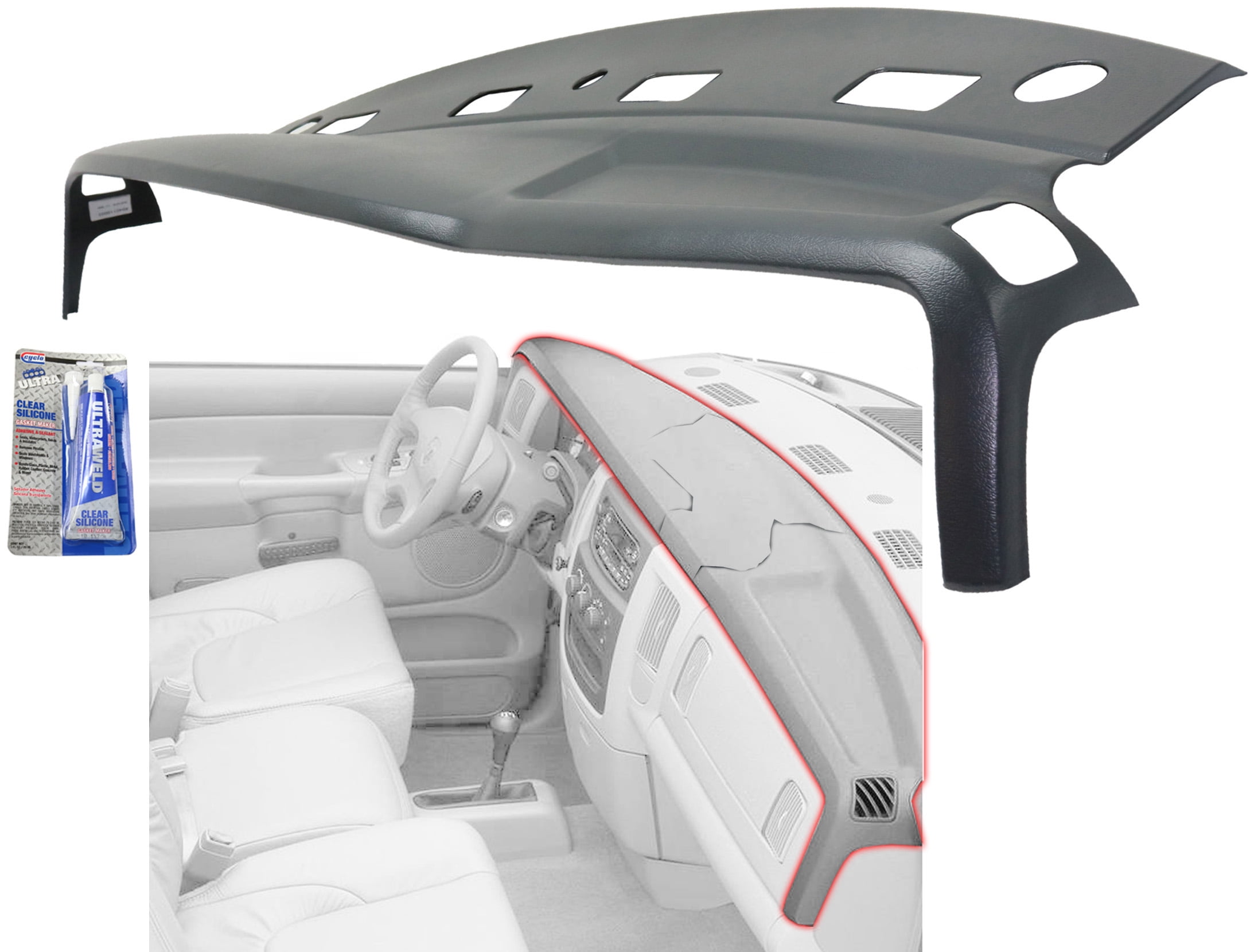 Dash Cover Compatible With 2003 2005 Dodge Ram 3500 2500 8Cyl 6Cyl 10Cyl 5.7L 5.9L 8.0L ABS Thermoplastic Polymer Presidio Gray Walmart
