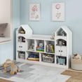 thumbnail image 2 of Vabches Kids Bookcase and Toy Storage Organizer, Children Bookshelf, Castle Shape, Playroom Furniture Multipurpose Shelf for Toddlers to Organize Toys and Books Magic Castle, White, 2 of 7