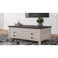 thumbnail image 2 of Signature Design by Ashley Table Basse Relevable Style Ferme avec Rangement, Blanc Antique & Marron, 2 of 2