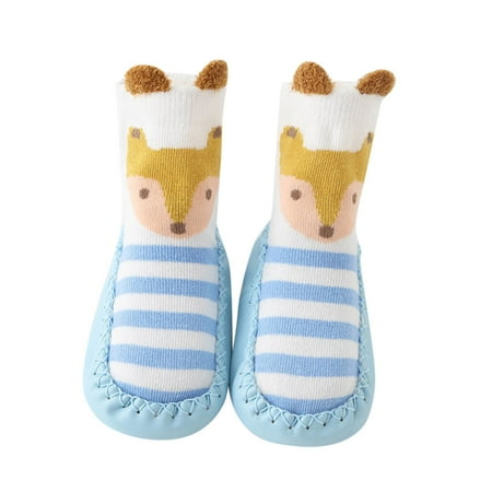 

Rgdypko Toddler Boys Girls Shoes Baby Slip On Shoes Cute Children Autumn Winter Floor Socks Flat Bottom Non Slip Warm Cartoon Animal Outdoor Sneakers