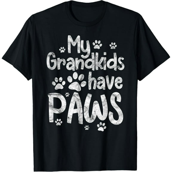 My Grandkids Have Paws Funny Dog Cat GrandmaGrandmother T-Shirt