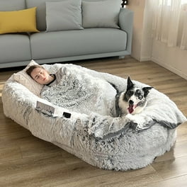 WhizMax Foldable Dog Bed for Humans 71 x43 x10 Giant Dog Bed for People Adults Washable Removable Faux Fur Cover Walmart