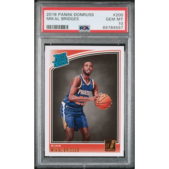 Graded 2018 Panini Donruss Mikal Bridges #200 Rookie RC Basketball Card PSA 10 Gem Mint