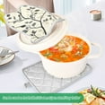 thumbnail image 3 of Yayeee Pot Holders Kitchen Heat Resistant with Pocket 7"x9.8" Cotton Oven Cooking Hot Pads, Leaves Pattern, 3 of 7