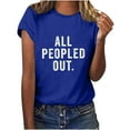 thumbnail image 1 of Blusa suelta informal con estampado de texto interesante para mujer Fridja  gope1594, 1 of 6