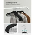 thumbnail image 4 of 20-Pack Pants Hangers, 16.7-Inch Long Velvet Hangers with Adjustable Clips, Heavy-Duty, Non-Slip Skirt Hangers, Velvet Pants Hangers, 4 of 8