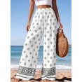 thumbnail image 2 of Wrongduck Womens Pants Elastic Waist Floral Lightweight Palazzo Pants for Women Casual Lounge Wide Leg Pants Woman, 2 of 12