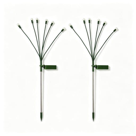 Outdoor Solar-Powered LED Fireflies Yard Stakes, Warm White, 27", 2 Count, by Holiday Time