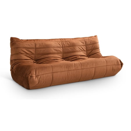 Meridian Furniture Relax 77.75" Cognac Velvet Upholstered Sofa