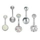 thumbnail image 5 of 5 juegos de piercings corporales con cristales de imitación, ideales para anillos de ombligo y trago. Plata, 5 of 9