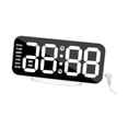 thumbnail image 2 of Mirror Surface Digital alarma de alarma de escritorio doble puertos USB 16.8x4.5x8.5cm 3 Niveles de brillo para la oficina en casa moderna portátil Marco, 2 of 8