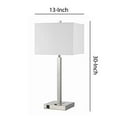 thumbnail image 5 of Benjara BM224691 Lampe de Table Rectangulaire en Métal avec Base Tubulaire et 2 Prises Électriques, Blanc, 5 of 5