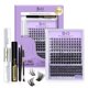 thumbnail image 1 of Lash Clusters Extensiones de pestañas DIY 72 grupos de pestañas CD Curl B&Q LASH Mega Volumen Pestañas individuales Extensiones de grupos de pestañas Wispy Lashes Cluster DIY en casa (NM-D-8-16MIX), 1 of 4