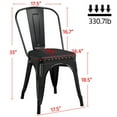 thumbnail image 4 of Alden Design Industrial Metal Studded Dining Chair with Cushion, Set of 4, Black, 4 of 9