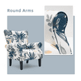thumbnail image 3 of Hommow Mid Century Wingback Arm Chair,High Back Accent Chair,Blue Leaf, 3 of 9