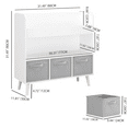 thumbnail image 6 of Jopath Kids Bookshelf with 3 Fabric Bins,Modern Bookcase Storage Organizer for Playroom,Bedroom,White&Gray, 6 of 7