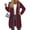 Wine#01, variant on Long Fleece Hoodies for Women Casual Zip Up Ribbed Hem Hoodie Versatile Fleece Fall Sweater Knee Length Long Sweatshirt Jacket with Pockets