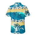 thumbnail image 5 of DENGDENG Hawaiian Shirt For Women Plus Size Short Sleeve Button Down Collar T Shirts Summer Tropical Print Tops Beach Casual Graphic Tees Loose Fit Basic Blouses Light Blue L, 5 of 6