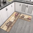 thumbnail image 2 of Vintage Kitchen Pattern Kitchen Rug Set Of 2,Kitchen Rugs Mats with Dirty Resistance,washable,water Proof,kitchen Rugs and Mats 17.7x24+17.7x48inch, 2 of 7