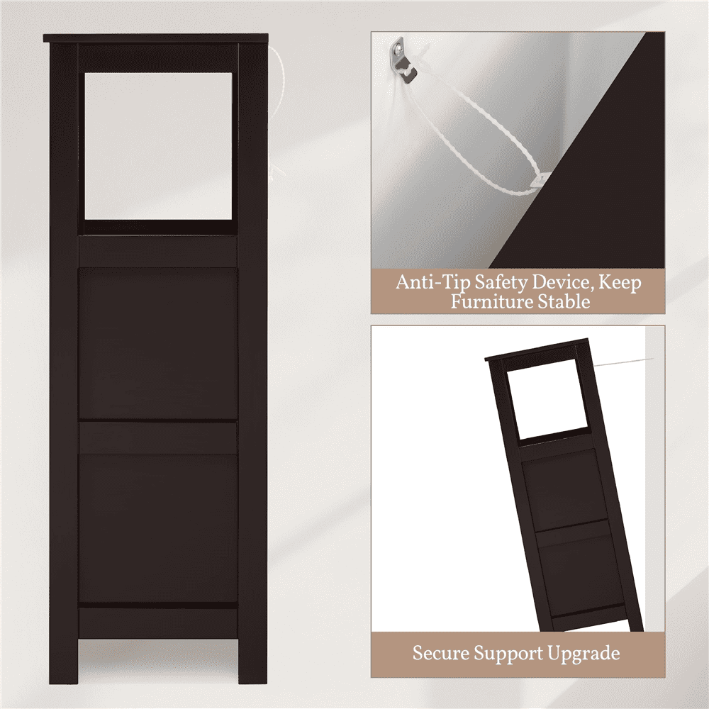 Renwick Wooden Cabinet with 2 Drawers for Storage, Espresso