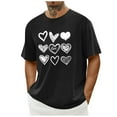 thumbnail image 1 of Ceisia Men's Casual Heart-Printed Short Sleeve Crew Neck Gift T-Shirt, 1 of 4