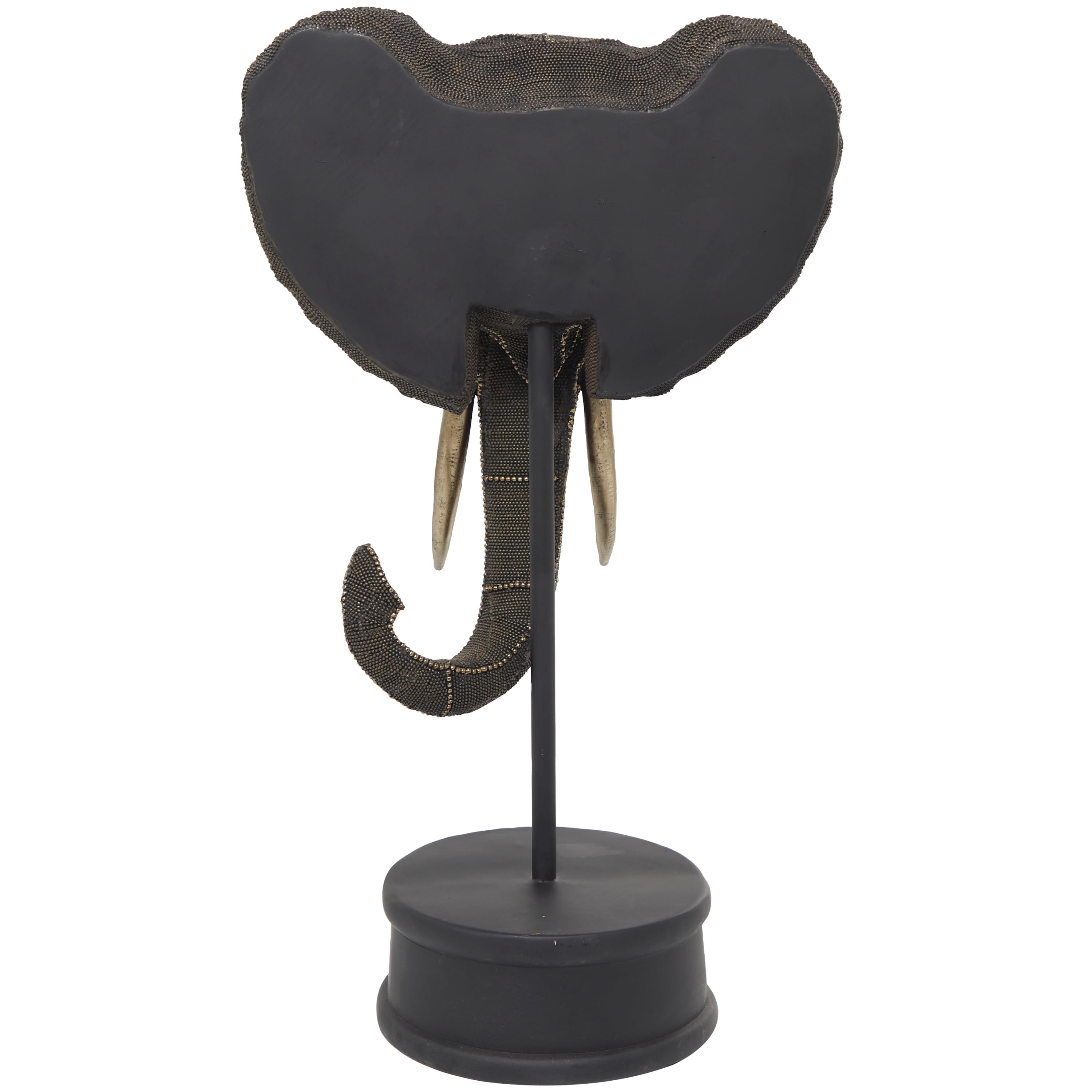 15" x 27" Black Polystone Elephant Sculpture, by DecMode