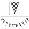 thumbnail image 2 of NICEXMAS 3-Piece Race Car Party Banner with Black and White Checkered Flags for Birthday BBQ and Bar Decorations, 2 of 8