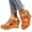 Orange, variant on Backless Platform Sandals for Women Lightweight Cork Wedges Slides Comfortable Non Slip Heeled Mules Orange Size 9