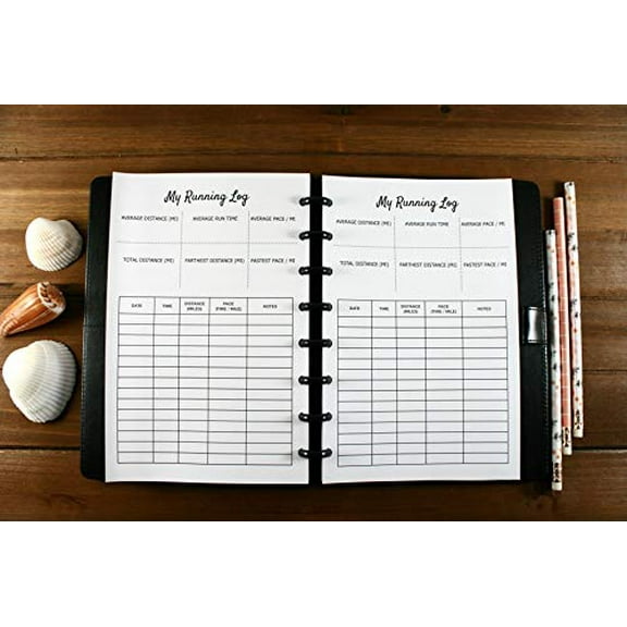 Running Log Inserts, Fittness Refills for 8 Disc Planners