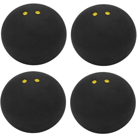 IULAVP 4Pcs Squash Ball, Squash Balls Double Yellow Dot, 38mm High Bounce Training Squash Ball, Squash Racket Balls for Slow Speed Play, Professional Raquet Handball Ball, Refer to Description