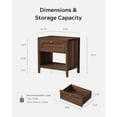 thumbnail image 6 of EYYTHUNG Farmhouse Nightstand Set of 2, Large Bedside End Table with Drawer & Open Storage, Mid Century Wood Night Stand, Brown, 6 of 6