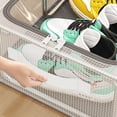 thumbnail image 1 of PVC Shoe Storage Box, Foldable Underbed Shoe Organizer, Transparent Steel Frame Storage Box, Stackable Shoe Storage Box, Easy Access, Space-Saving Organizer, Closet Shoe Organizer, 1 of 3