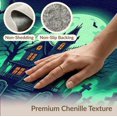 thumbnail image 6 of ODIKA 3'x5' Washable Throw Rug Halloween Eerie Gothic Cemetery Tilted Tombstones Flying Bats for Entryway, Kitchen, Mudroom, Stain Resistant, Low Profile, Non-Slip, 6 of 7