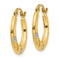 thumbnail image 2 of Auriga Fine Jewelry 14K Yellow Gold Rhodium Flowers Hollow Hoop Earrings for Women (L - 18mm, W- 17mm), 2 of 5