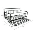 thumbnail image 5 of Premium Daybed Metal Bed Frame, Twin Size Bed with Trundle, Daybed and Roll Out Trundle for Kids Room Guest Room Apartment, Easy Assembly, Mattresses Sold Separately - Black, B2154, 5 of 10