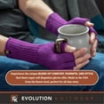 thumbnail image 5 of Wool Knit Fingerless Gloves - Made in the USA - Super Soft Merino Wool - Small - Viola Melange, 5 of 6