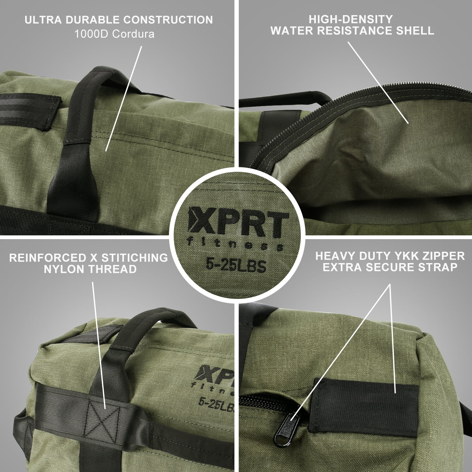 XPRT Fitness Army Green Workout Sandbag Size S