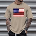 thumbnail image 2 of TOWED22 4th of July Shirts for Men American Flag Patriotic T-Shirt Independence Day Graphic Tee Tops Khaki,XXL, 2 of 5