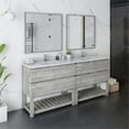 thumbnail image 3 of Fresca Stella 72" Double Bathroom Vanity w/ Open Base & Mirrors in Ash Gray, 3 of 6