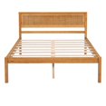 thumbnail image 4 of Tcbosik Rustic Platform Bed in Oak Finish, Full Size Wooden Bed Frame, No Box Spring Needed, 350 LBS Weight Capacity, 4 of 9