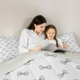 thumbnail image 4 of Homewish Fashion Grey Bowknot Bedding Comforter Set 7pcs for Kids, Cartoon Princess Ribbon King Bedding Sets, Fairy Tale Reversible Bed Sheets, Microfiber Bedroom Decor, 4 of 7