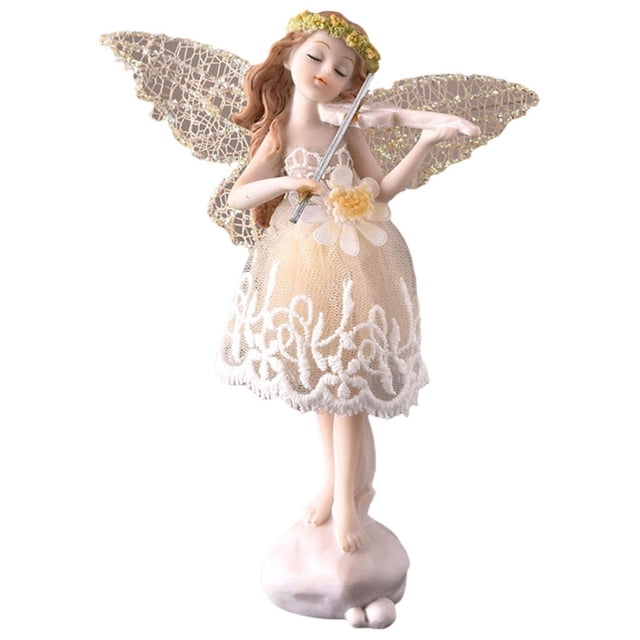 Jardín de hadas miniatura Sunnimix flor voladora blanca de ángel Decoración del hogar manualidades