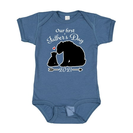 

Inktastic Bears Our First Father s Day 2021 - Bear Silhouette Gift Baby Boy or Baby Girl Bodysuit