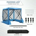 thumbnail image 4 of HOTEEL 6x6 ft Pop Up Gazebo Screen House Tent for Camping with 3 Sidewalls and Mosquito Netting, Waterproof, UV Resistant, Portable Carry Bag, for Outdoor Camping, Lawn and Backyard, Blue, 4 of 13