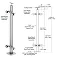 thumbnail image 3 of CRL P142CPS 316 Polished Stainless 42" P1 Series 180 Degree Center Post Railing Kit, 3 of 3