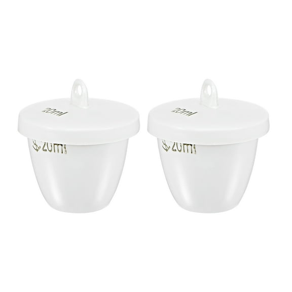 20ml Porcelain Crucible Cup with Lid for Foundry Melting Casting Refining 2 Pack