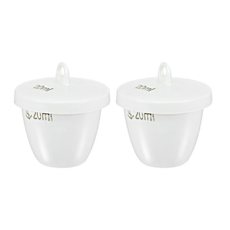 20ml Porcelain Crucible Cup with Lid for Foundry Melting Casting Refining 2 Pack